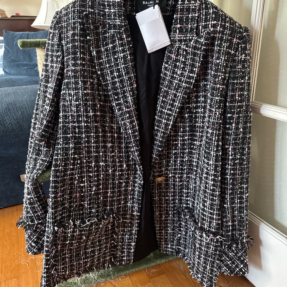 Balmain Women's Single-Breasted Tweed Jacket